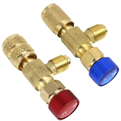 2 Piezas R22 R410 Válvula de Carga Refrigerante, Válvula Seguridad Refrigerante, Acopladores Rápidos para Relleno de Refrigerante, Válvulas de Seguridad, Conectores Adaptadores para Aire Acondicionado