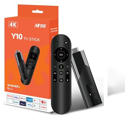 Clé TV Android 13 H618 avec commande vocale, 2 Go de RAM 16 Go de ROM 4K HDR Streaming Media Player TV Stick Support 3D USB Type C Alimentation HD H.265 2,4/5 GHz Double Wifi Ethernet Stick