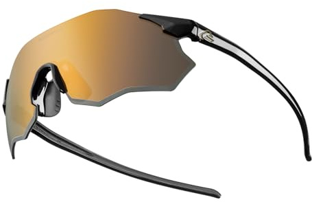 ROCKBROS Fahrradbrille Rennradbrille Sportsonnenbrille Rahmenlose Fahrrad und Laufbrille für Outdoor Aktivitäten Damen Herren für MTB Läuft Angeln Schwarz