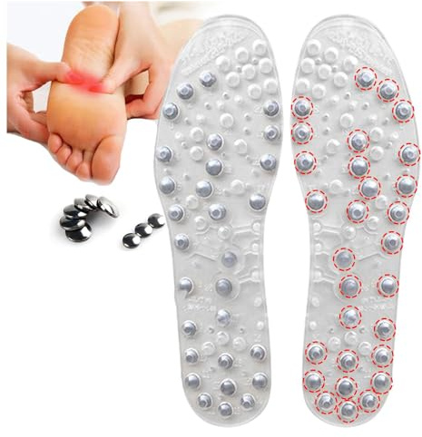 Orthotic Insoles,Magnetic Therapy Shoe Insoles,Acupressure Magnetic Massage Insoles,Magnetic Silicone Gel Insoles Weight Loss Therapy Slimming Shoes Pads (Size:EU:41-42,Color:Transparent)