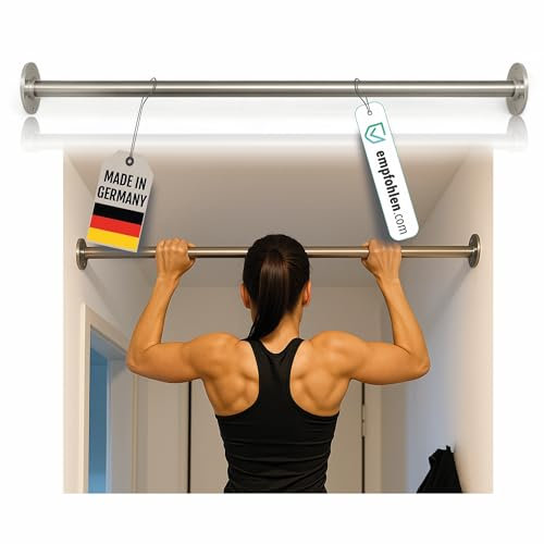 Active Peak® Klimmzugstange aus Edelstahl für Wandmontage robuste Reckstange für Klimmzüge, Calisthenics & Training Zuhause - hochwertige Fitnessstange Maßanfertigung bis 150 cm