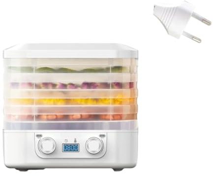 Fangxuee Máquina Secadora por Congelación de Alimentos, Secadora con Flujo de Aire de 360° para Bocadillos Dulces, con Temporizador Ajustable y Control de Temperatura (UE)