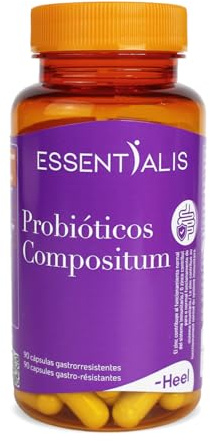 Essentialis Probióticos Compositum – Probiótico Intestinal y Prebiótico con Zinc– Salud Gastrointestinal, Cuida tu flora - 25 Cepas, 20 mil millones C F U por cápsula – 1 mes 90 Cápsu