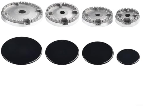 Sandyseptember Upgraded Stove Lid for Gas Burner Gas Hob Burner Crown Flame Cap, Cooker Hat for Most Gas Stoves, Iron Stove Accessories(Flat)