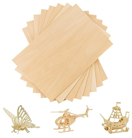 VELAJA 20 Pannelli in Legno di Balsa Grezzo, Pannello Legno per Modellismo 200x100x1.5mm - Set Legno Leggero per Fai da Te, Lavori Manuali, Decorazione Creativa e Incisione Laser