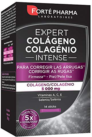 Complemento Alimenticio con Colágeno Antiarrugas y Reafirmante. EXPERT COLÁGENO INTENSE, 14 Sobres. - Forté Pharma