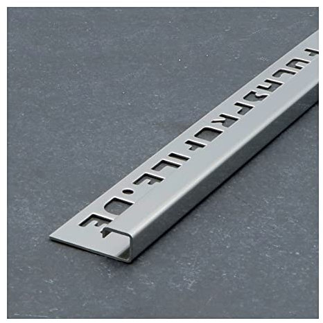 Fuchs Design 1 m profilé pour carrelage Premium 12,5 mm carré à partir de acier inox V2A dans brillant Profil des carreaux Rail en acier inoxydable