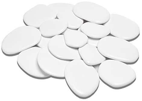 Kalapanta - Galets décoratifs en Plastique recyclé pour Pots, Peinture, Aquariums, Maison, Jardin (Taille L Ø 5-8 cm, Environ 95 pièces, Blanc)