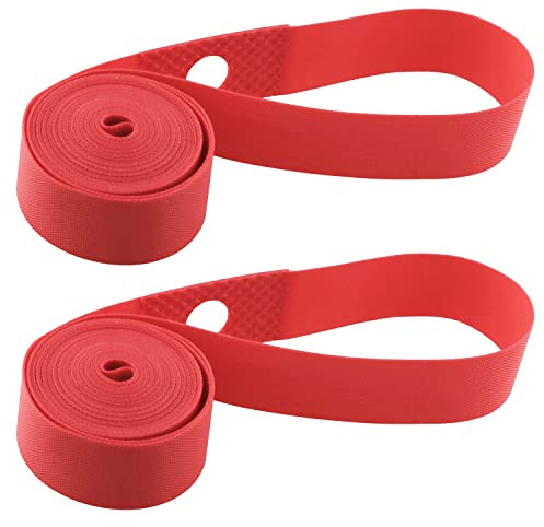 ZZLZX Bike Rim Strips 26 x 20mm 2PCS 26 x 20mm Resistant Durable Elastic Nylon Red Bicycle Rim Tape Bike Wheel Liner for Road Bike MTB Mountain Bike Tube Protector Wheel Liner, Bike Rim Tape