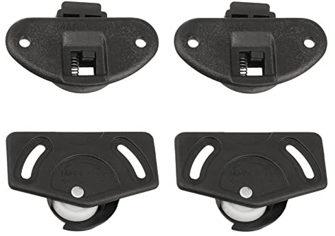 cyclingcolors 2x Ruedas puertas correderas armarios Guía de carro corredizas plástico, Negro