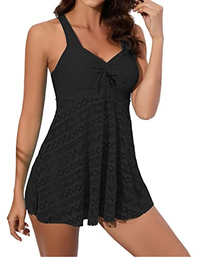 Costume Tankini Donna Mare Curvy Push Up Costumi da Bagno Due Pezzi Taglie Forti Imbottito Costume Canotta Stampata con Pantaloncino Contenitivo Moda Beachwear Tankini Sets Spiaggia