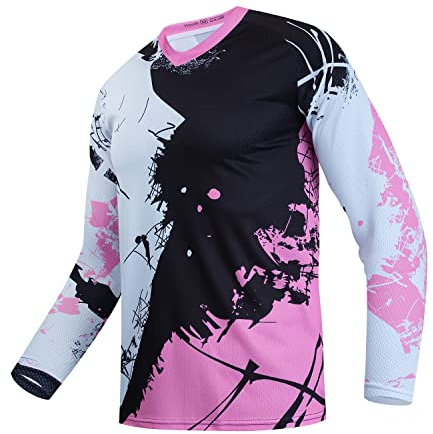 Barn cykling jersey barn cykel berg cykel jersey skjorta för pojkar flickor barn element racing wear powersports jersey, ROSA, 12 år