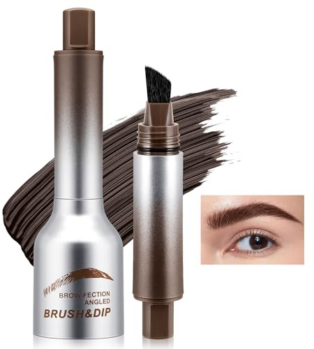 Boobeen Brow Fection Angled Brush & Dip, Pincel Líquido Impermeable para Cejas, Lápiz de Cejas de Larga Duración para Principiantes, Crea Cejas de Aspecto Real sin Esfuerzo