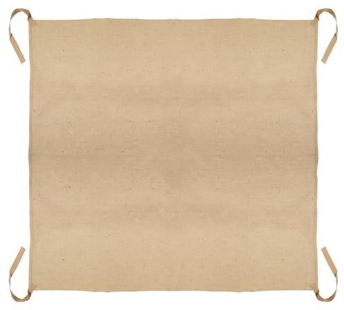 La Cordeline Bâche déchets Verts 190 x 190 cm en Toile de Jute Naturel renforcée 442 g/m² - Épaisse et Résistante - avec Poignées - Bâche Ramassage Déchets Verts, de récolte.