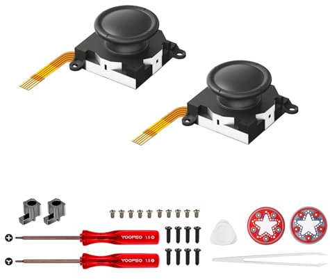 AKNES Switch JoyCon Joystick Replacement - No Stick Drift, TMR Joy Con Sticks Accessories Repair Kit Compatible with Nintendo Switch/OLED/Lite, with Repair Tools