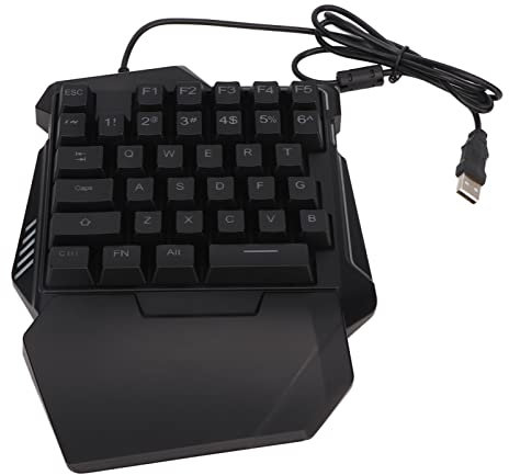 35-Key One-Handed Gaming Keyboard with RGB Backlight, USB Wired Mini Keypad