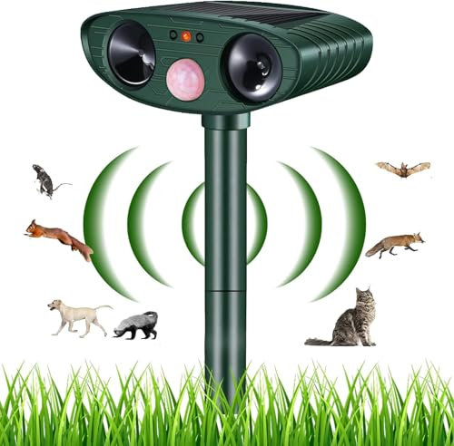 Répulsif Chat Ultrason, Répulsif Chat Exterieur, Répulsif pour Chats Solaire, répulsif à ultrasons avec Détecteur de Mouvement pour Jardin Cour Contre Les Chats Chiens Renards Oiseaux Rats