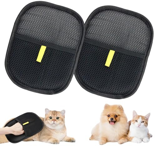 ZHAO GE 2 Stück Fell Magnet Handschuh,Antistatische Tierhaarentferner Handschuh, Pet Hair Remover Glove zum Waschen, Enthaaren und Pflegen, Wiederverwendbar