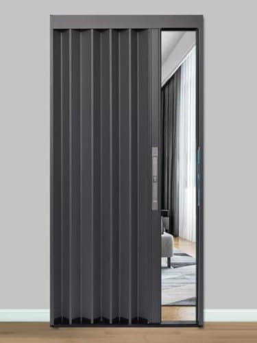 Porte interne a fisarmonica multipiega pieghevoli, divisorio e porta della doccia, telaio in alluminio grigio, dimensioni 600 cm, soluzione salvaspazio per casa e ufficio