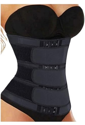 MidjestöDsbäLte Lumbal Brace Midjetränare Shaperwear Magkontroll Bantning Fettförbränning För Postpartum Bukbälte BäLtesstöD(Black,M)