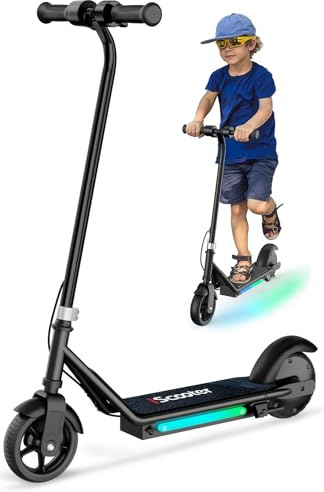 iScooter Elektroroller für Kinder von 6-14 Jahre, Mehrere Fahrmodi (5-19 km/h), Kinder E Scooter mit (6/6,5Zoll) Räder und Mehrere Lichtmodi, Kinder E-Roller bis (8-15 km) Reichweite & 70-75 kg