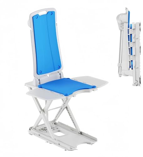DGHKB Sollevatore per Sedia Elettrico,Sollevatori per Vasca da Bagno,Sedia Sollevatrice Reclinabile Leggera per Vasca da Bagno,Sedia da Bagno per Un Bagno Facile,Limite di Peso 300 Libbre Blue