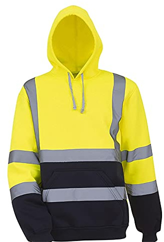 Générique Sweat a Capuche Homme Vetement de Travail Veste Chantier Sweats Réfléchissante Sweatshirts d'Extérieur Sweatshirt Oversize Hauts Color Block Habit Basique Vetements Jaune M