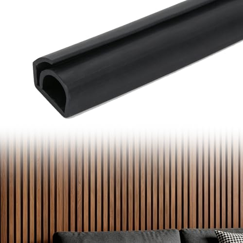 Canaleta para cables para paneles acústicos, bandeja de cable semicircular autoadhesiva, flexible, cubierta de cable negro, 12 mm de ancho, 300 cm de longitud, cambio de cable sin desmontaje, paneles