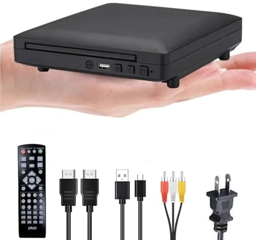 Lettore DVD Portatile, Mini lettore DVD con cavo HD e RCA 1080P PAL/NTSC Lettore CD portatile USB 2.0