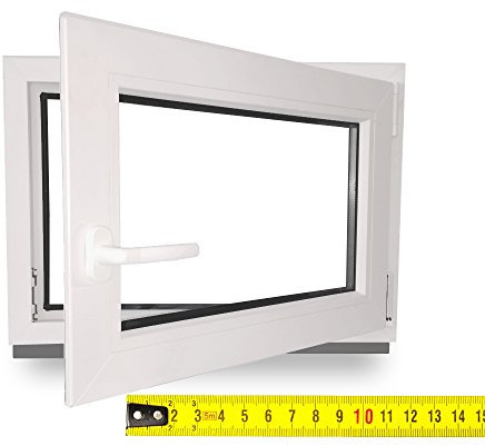 Kellerfenster - Kunststoff - Fenster - weiß - BxH: 50X65 cm - DIN Links - 2-Fach Verglasung - Wunschmaße ohne Aufpreis - Lagerware