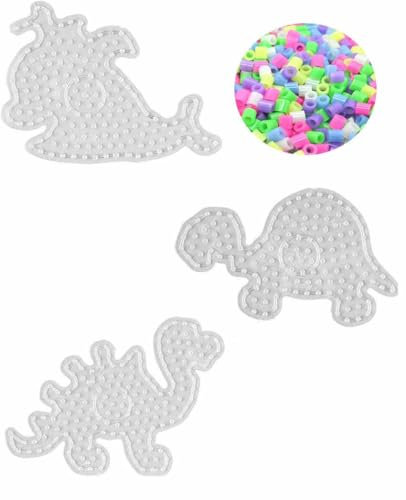 Hama MAXI Perlen - Stiftplatte 8209 Wal, 8210 Schildkröte und 8215 Dino