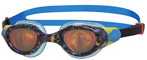 Zoggs Unisex-Youth Sea Demon Junior Lens Swimming Goggles, Black/Blue/Hologram, 6-14 years