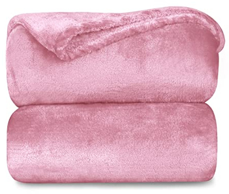 MERCURY TEXTIL - Manta Terciopelo Suave,Mantas Franela, Multiusos (Rosa, 130 X 160 CM)