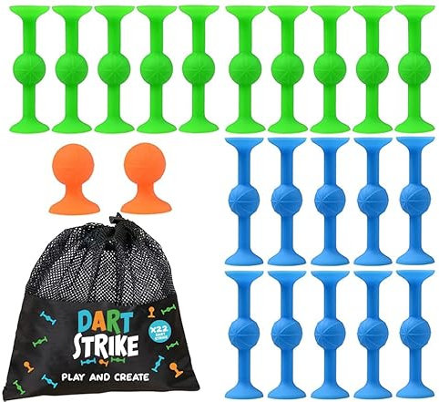 DartStrike® | 22er Set Darts mit Saugnäpfen | Formen gestalten für Kinder | Silikon-Spielzeug | Kinder und Erwachsene | Herausforderung | Originelles Geschenk | OriginalCup®