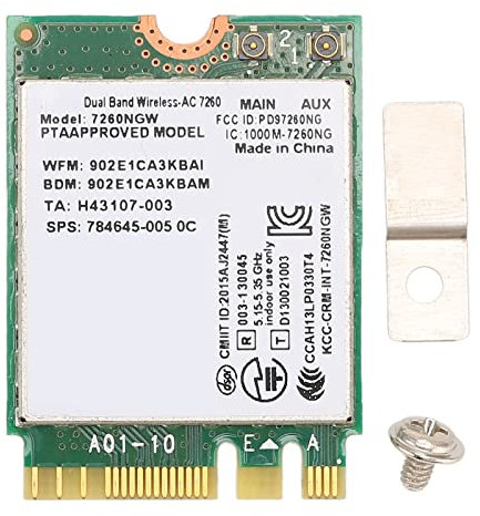 Annadue Dual Band WiFi Card, 7260NGW AC NGFF M2 2.4G/5G Dual-band 1200Mbps Bluetooth 4.0 Wireless Network Card for Dell, for Acer, for Asus, etc.