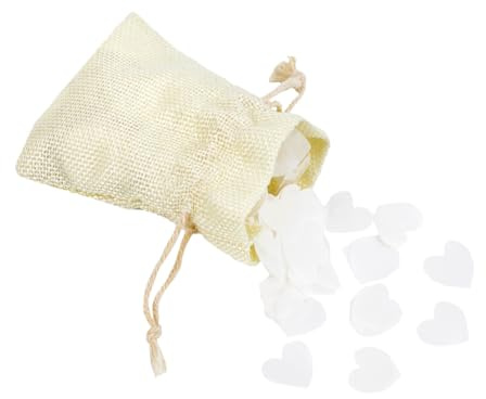 Confeti blanco biodegradable en forma de corazón de papel para boda, con amor responsable, empaquetado en bolsa de yute de arpillera, biodegradable, ecológico, embalaje reutilizable, diseñado por