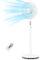 LeaderPro Ventilator Oszillierend, Standventilator mit Fernbedienung, 3 Geschwindigkeiten, Höhenverstellbar，LED-Anzeige,Doppelte Ventilatorblätter, Timer, Neigbarer Kopf Elegantes Design
