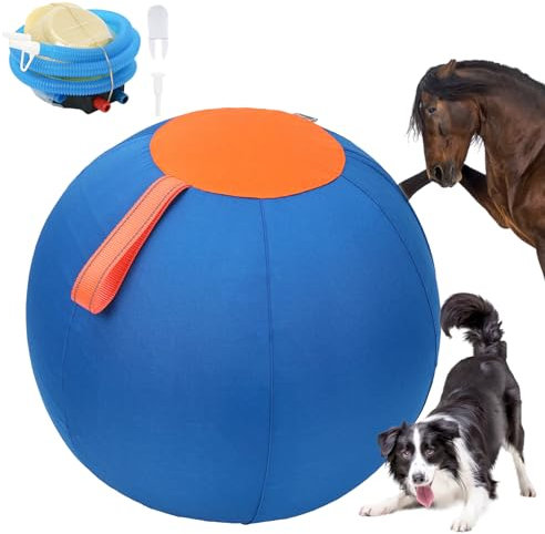 Duuclume Herding Ball für Hunde, 43cm großer Ball, interaktives Hundespielzeug für mittelgroße und große Hunde, komplettes Set, Hundeball mit Handpumpe, Pferdeball zum Spielen