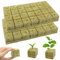 Kujinova Cubos de Lana de Roca, 56 PCS Cubos de Cultivo Hidropónicos, Sin Suelo Cubos de Lana de Roca 4 x 4 x 4 cm, Bloque de Lana de Roca, Buena Transpirabilidad para Plántulas, Hidropónic (2 PCS)