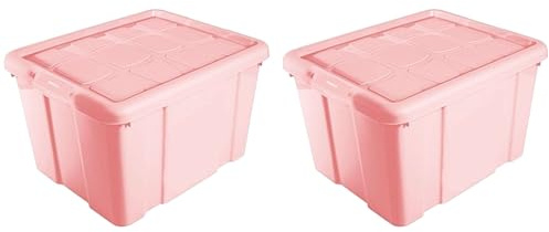Acan Tradineur - Confezione da 2 Scatole di Conservazione - Realizzato in plastica - Contenitore per riporre Giocattoli, Libri, Vestiti, Coperte - N.º 1 (Rosa) - 21 x 39,6 x 29,6 cm - 16 Litri