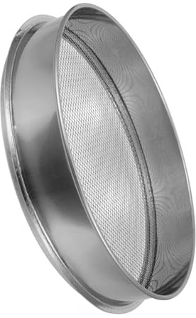 Milisten Garden Soil Sifter Stainless Steel Mesh Rotary Sieve Easy to Carry 4 Mesh Sifting Pan for Rocks and Compost