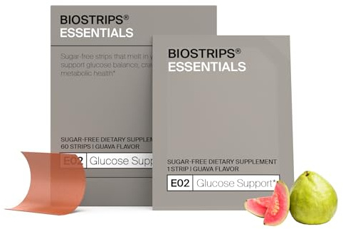 BIOSTRIPS Glucose Support | Natural Appetite Suppressant with Reducose® & Chromium®| Healthy Glucose Metabolism Support for Energy, Carb Management & Weight Loss | Sugar-Free Dissolving Strips | 60 Ct