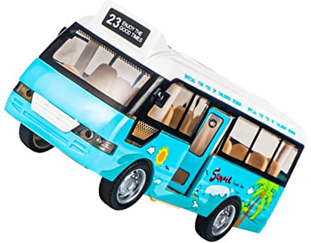 UPKOCH Giocattolo di Autobus Scuolabus per Bambini con Suoni e Luci, Simulata in Abs, Porta Apribile, Stimola la Curiosità e Gioco Educativo