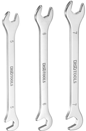 QUARKZMAN Set Chiave Aperta Super Sottile 5/6/7mm Metrica Chiave Doppia Aperta In Acciaio Inossidabile 30Cr13 Con Estremità Aperta A 15° E 75° Per Riparazioni Auto E Progetti Domestici