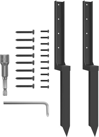 Poste de metal - Estaca de reparación de vallas, estaca de soporte de suelo | Reemplazo rápido para valla inclinada, estabilizador de estaca de suelo resistente, refuerzo de metal al aire libre para