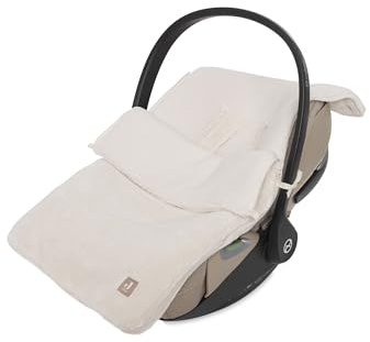 Jollein Saco para silla de paseo Cloudy Rib - Oatmeal - Para sillas de auto para bebés, sillas de auto del Grupo 0+ y cochecitos - Para arneses de 3 y 5 puntos - Con estructura acanalada y forro polar