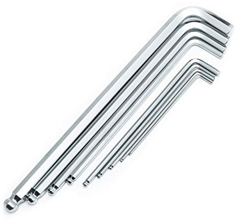 SATA ST09124SJ Innensechskant Winkelstiftschlüssel und Sechskantschlüssel Set, 9 Tlg. mit Kugelkopf und T-Griff