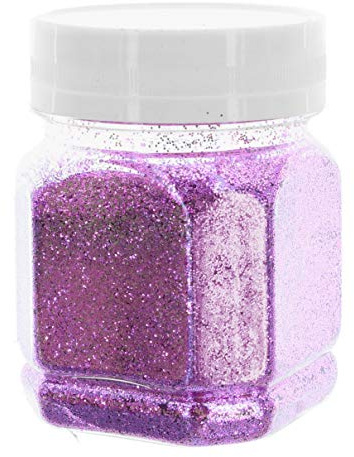 MIK Funshopping skimrande glitterpulver glitterpulver för pyssel och dekoration av kort, färgglada glitter för dekoration, 115 g (rosa 115 g burk)
