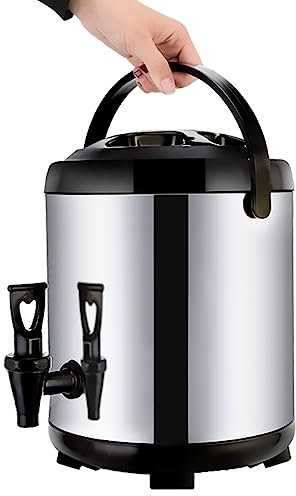 Urna de catering, 6L/8L/10L/12L/16L/20L dispensador de agua caliente con grifo, cubo aislado de acero inoxidable, barril de té con leche para agua caliente y bebidas, 6L