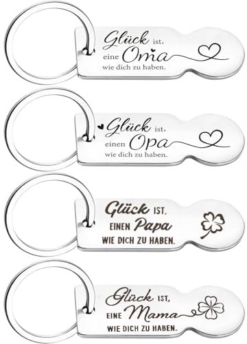 Veroa 4 Stück Stück Einkaufswagenlöser Geben Oma und Opa Eltern Senioren Geschenke - mit Schlüsselring Abziehbar Einkaufswagenchip - für Einkaufswagen Öffnen Lustiges Geschenk